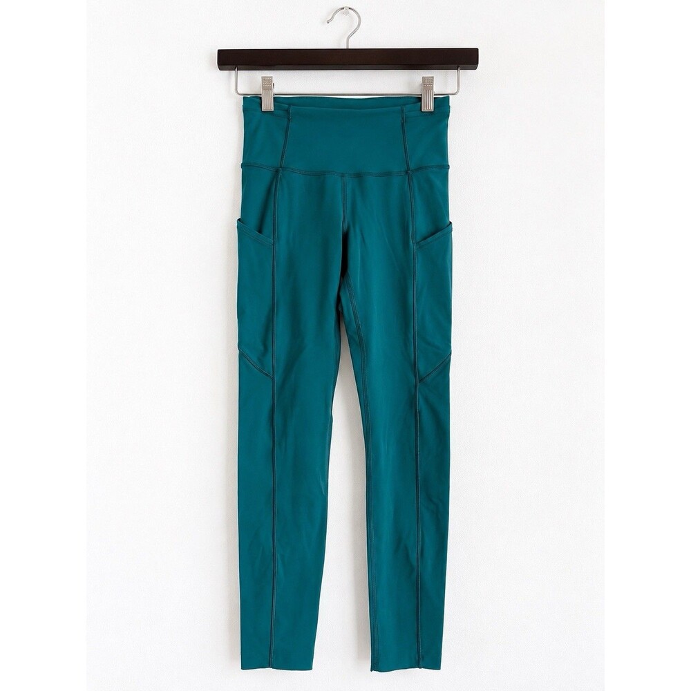 Lululemon Teal High Rise Side Pocket Leggings Size 2